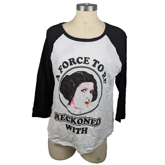 Star Wars Juniors' Princess Leia Graphic T-Shirt Size L Force To Be‎ Reckoned - Picture 1 of 4